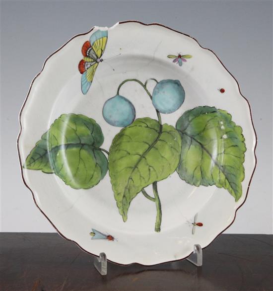 A Chelsea Hans Sloane botanical plate, c.1758, 23cm